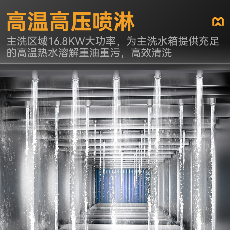 麥大廚3.6m豪華款平放式單缸雙噴淋單烘干單位食堂洗碗機