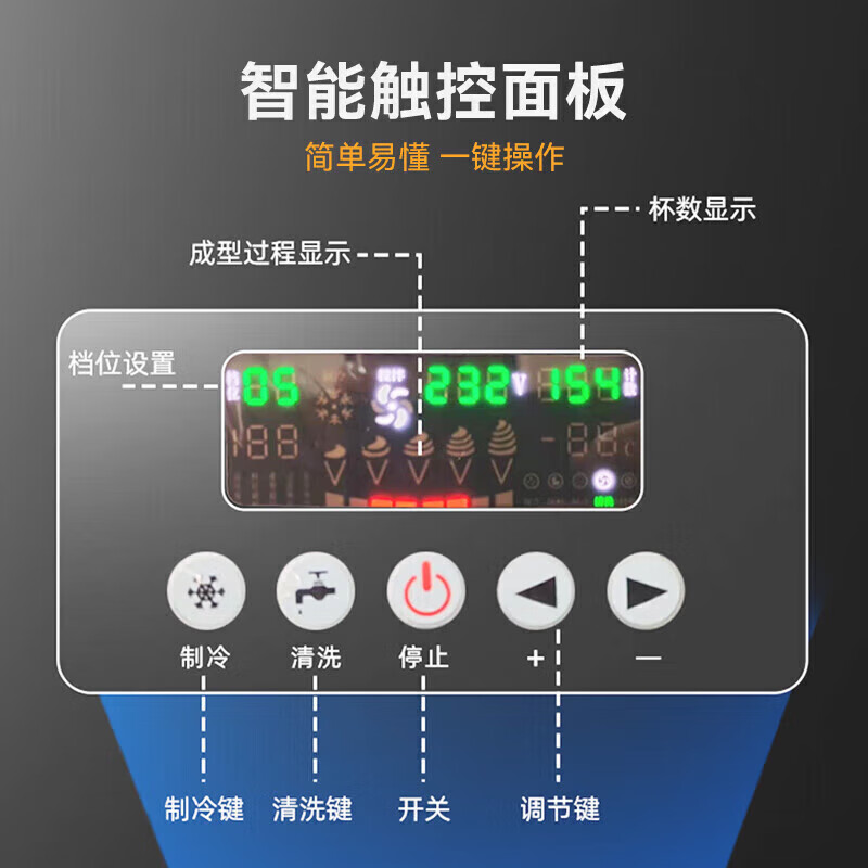麥大廚經(jīng)濟款三頭臺式冰淇淋機2.0KW