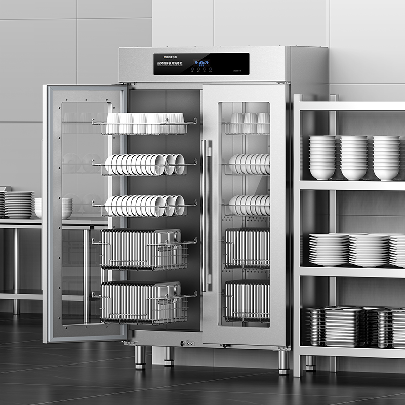 麥大廚智享型雙門單控熱風循環高溫食具大透窗5層消毒柜